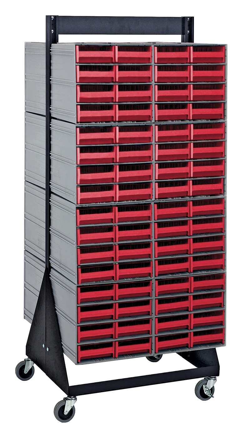Quantum QIC-248-83RD Double-Sided Interlocking Storage Cabinets Floor Stand, 24"D x 23-5/8"W x 52"H, Black