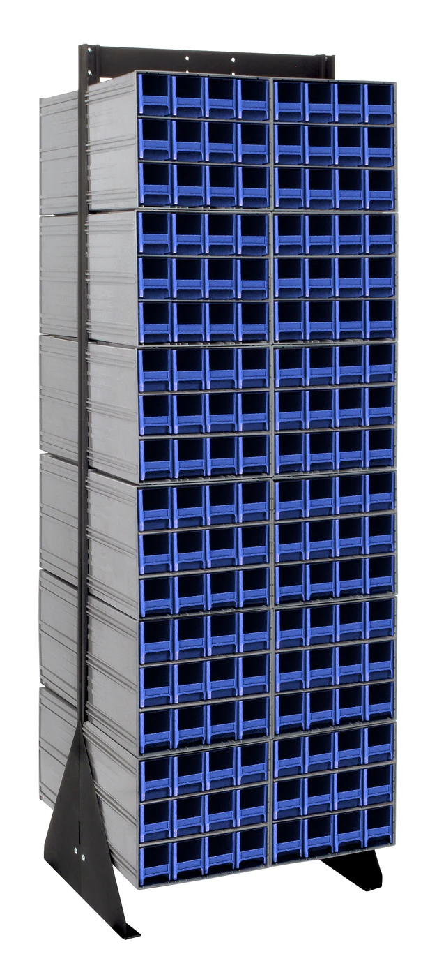 Quantum QIC-270-122BL Double-Sided Interlocking Storage Cabinets Floor Stand, 24"D x 23-5/8"W x 75"H, Black