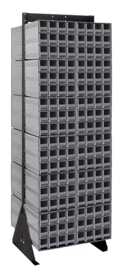 Quantum QIC-270-122GY Double-Sided Interlocking Storage Cabinets Floor Stand, 24"D x 23-5/8"W x 75"H, Black