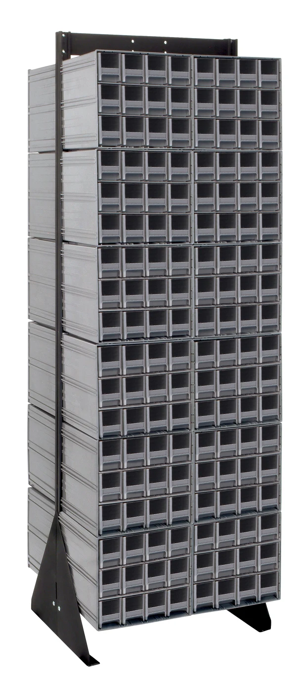 Quantum QIC-270-122GY Double-Sided Interlocking Storage Cabinets Floor Stand, 24"D x 23-5/8"W x 75"H, Black