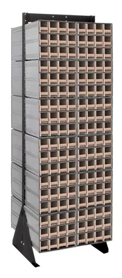 Quantum QIC-270-122IV Double-Sided Interlocking Storage Cabinets Floor Stand, 24"D x 23-5/8"W x 75"H, Black