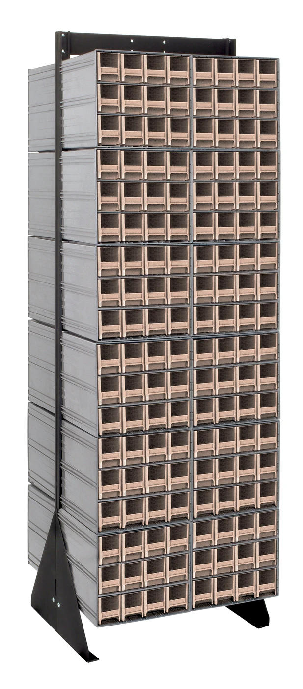 Quantum QIC-270-122IV Double-Sided Interlocking Storage Cabinets Floor Stand, 24"D x 23-5/8"W x 75"H, Black