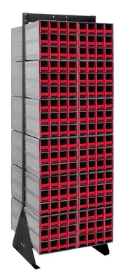 Quantum QIC-270-122RD Double-Sided Interlocking Storage Cabinets Floor Stand, 24"D x 23-5/8"W x 75"H, Black