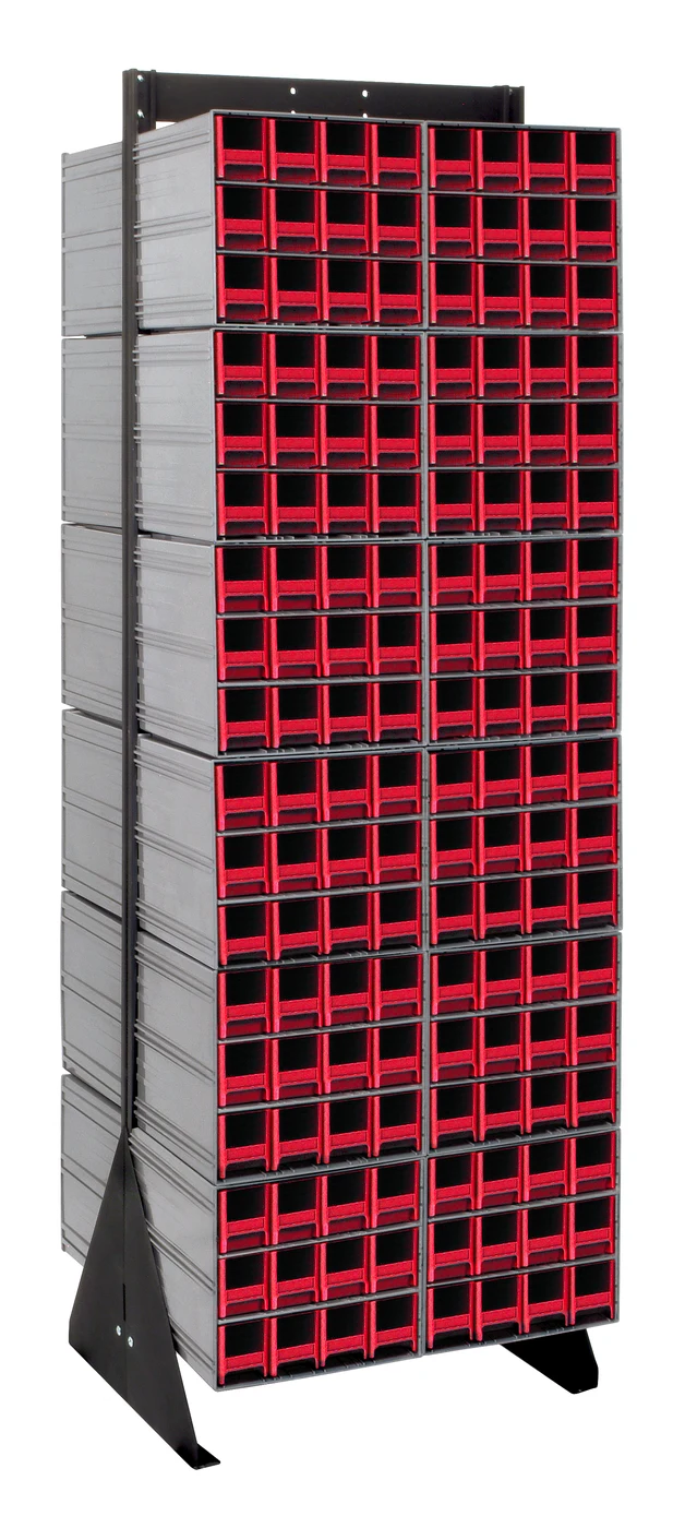 Quantum QIC-270-122RD Double-Sided Interlocking Storage Cabinets Floor Stand, 24"D x 23-5/8"W x 75"H, Black
