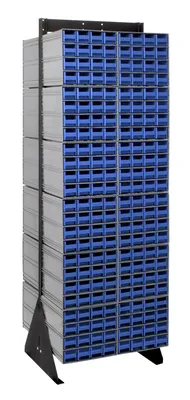 Quantum QIC-270-161BL Double-Sided Interlocking Storage Cabinets Floor Stand, 24"D x 23-5/8"W x 75"H, Black