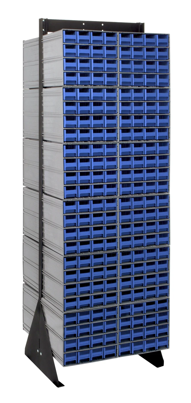 Quantum QIC-270-161BL Double-Sided Interlocking Storage Cabinets Floor Stand, 24"D x 23-5/8"W x 75"H, Black