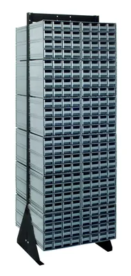 Quantum QIC-270-161GY Double-Sided Interlocking Storage Cabinets Floor Stand, 24"D x 23-5/8"W x 75"H, Black