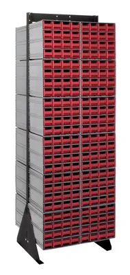 Quantum QIC-270-161RD Double-Sided Interlocking Storage Cabinets Floor Stand, 24"D x 23-5/8"W x 75"H, Black