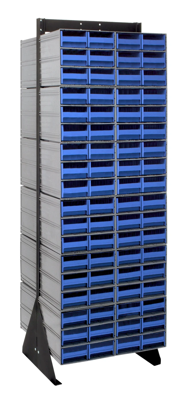 Quantum QIC-270-64BL Double-Sided Interlocking Storage Cabinets Floor Stand, 24"D x 23-5/8"W x 75"H, Black