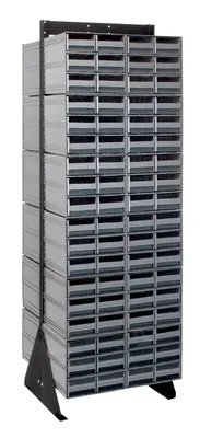 Quantum QIC-270-64GY Double-Sided Interlocking Storage Cabinets Floor Stand, 24"D x 23-5/8"W x 75"H, Black