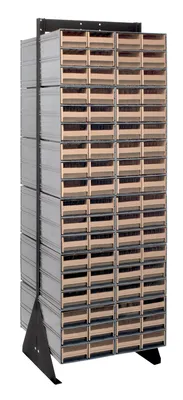 Quantum QIC-270-64IV Double-Sided Interlocking Storage Cabinets Floor Stand, 24"D x 23-5/8"W x 75"H, Black
