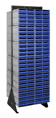 Quantum QIC-270-83BL Double-Sided Interlocking Storage Cabinets Floor Stand, 24"D x 23-5/8"W x 75"H, Black