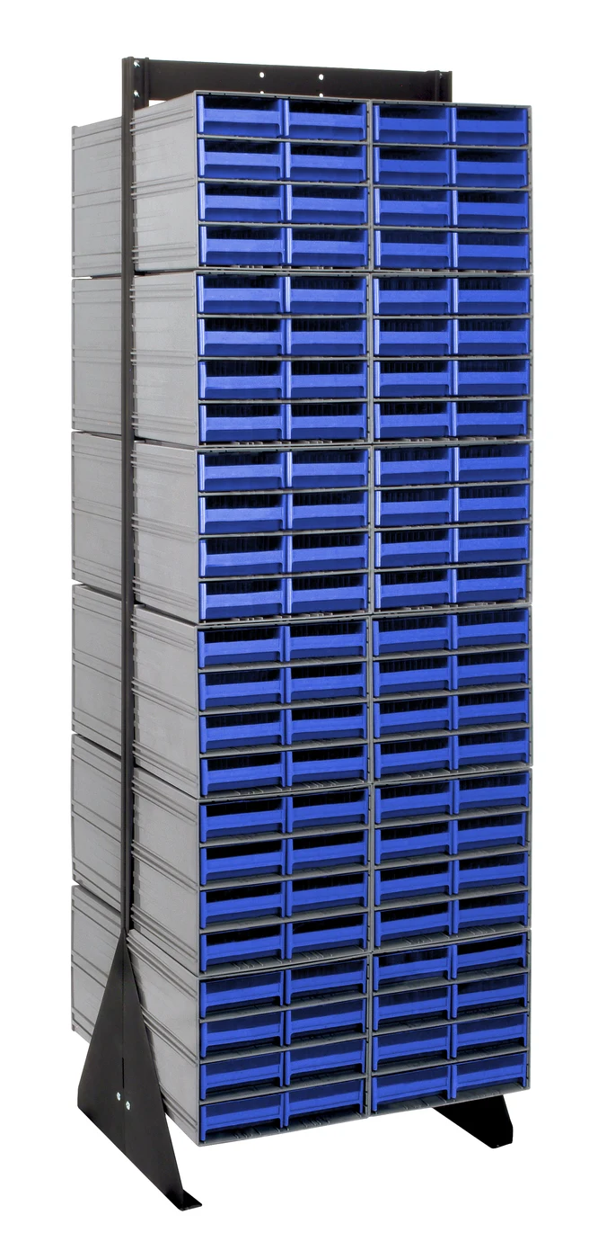 Quantum QIC-270-83BL Double-Sided Interlocking Storage Cabinets Floor Stand, 24"D x 23-5/8"W x 75"H, Black