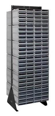 Quantum QIC-270-83GY Double-Sided Interlocking Storage Cabinets Floor Stand, 24"D x 23-5/8"W x 75"H, Black