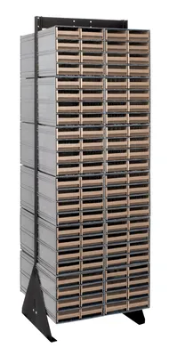 Quantum QIC-270-83IV Double-Sided Interlocking Storage Cabinets Floor Stand, 24"D x 23-5/8"W x 75"H, Black