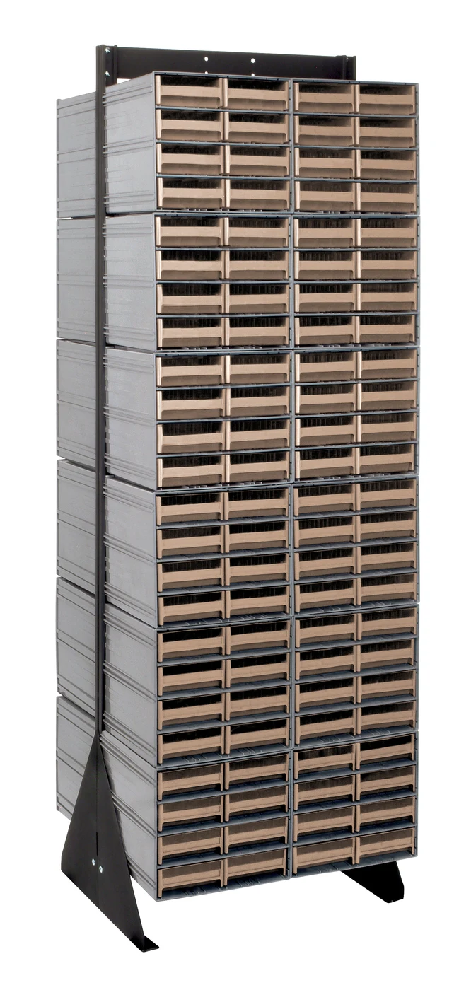 Quantum QIC-270-83IV Double-Sided Interlocking Storage Cabinets Floor Stand, 24"D x 23-5/8"W x 75"H, Black