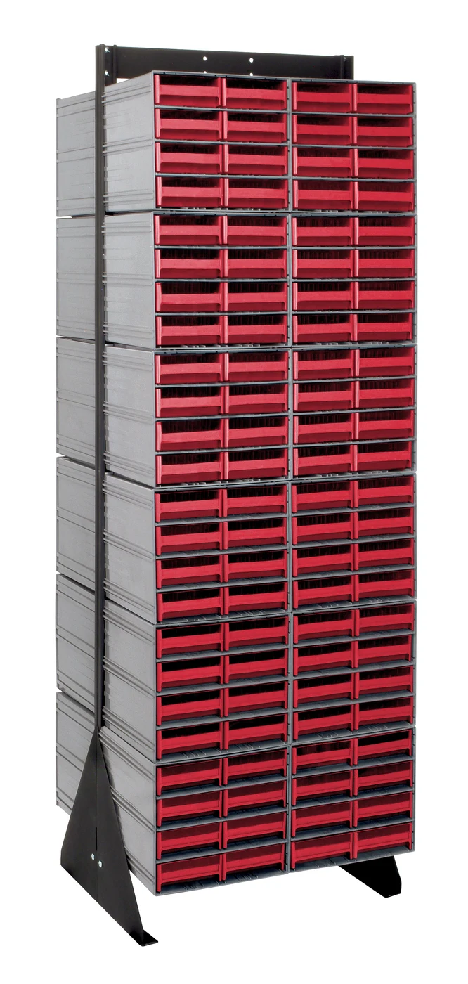 Quantum QIC-270-83RD Double-Sided Interlocking Storage Cabinets Floor Stand, 24"D x 23-5/8"W x 75"H, Black