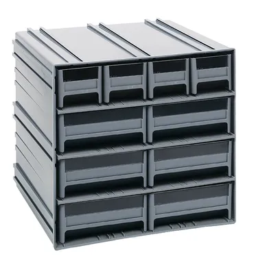 Quantum QIC-4163GY Interlocking Storage Cabinets, 11-3/8"D x 11-3/4"W x 11"H, Gray