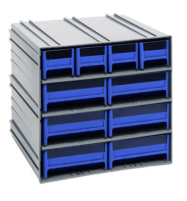Quantum QIC-4163BL Interlocking Storage Cabinets, 11-3/8"D x 11-3/4"W x 11"H, Gray
