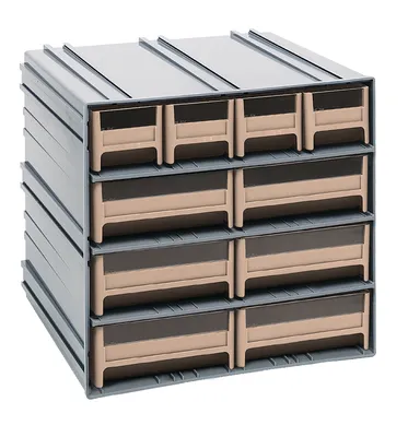 Quantum QIC-4163IV Interlocking Storage Cabinets, 11-3/8"D x 11-3/4"W x 11"H, Gray
