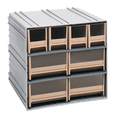 Quantum QIC-4244IV Interlocking Storage Cabinets, 11-3/8"D x 11-3/4"W x 11"H, Gray