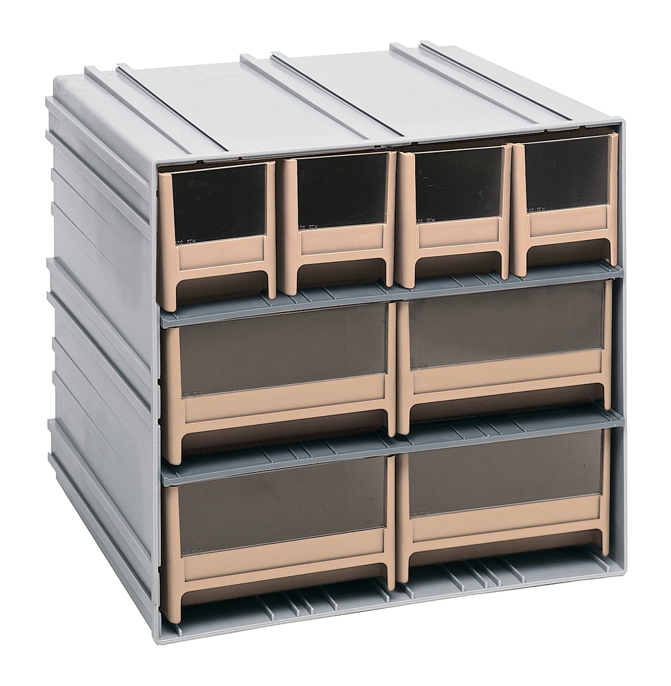 Quantum QIC-4244IV Interlocking Storage Cabinets, 11-3/8"D x 11-3/4"W x 11"H, Gray