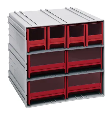 Quantum QIC-4244RD Interlocking Storage Cabinets, 11-3/8"D x 11-3/4"W x 11"H, Gray