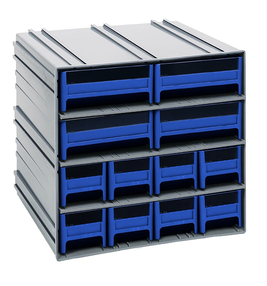Quantum QIC-8143BL Interlocking Storage Cabinets, 11-3/8"D x 11-3/4"W x 11"H, Gray