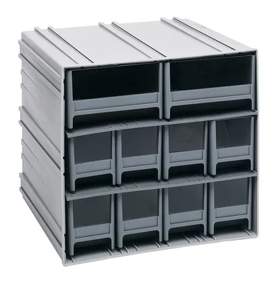 Quantum QIC-8224GY Interlocking Storage Cabinets, 11-3/8"D x 11-3/4"W x 11"H, Gray