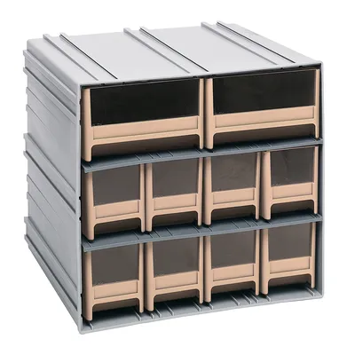 Quantum QIC-8224IV Interlocking Storage Cabinets, 11-3/8"D x 11-3/4"W x 11"H, Gray