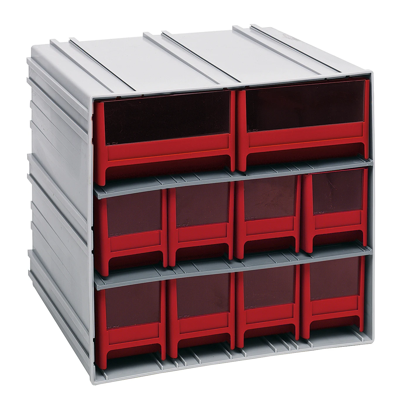Quantum QIC-8224RD Interlocking Storage Cabinets, 11-3/8"D x 11-3/4"W x 11"H, Gray