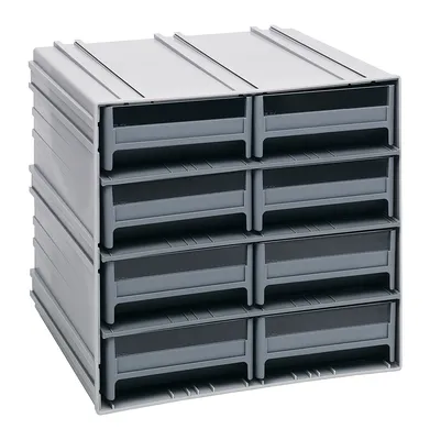 Quantum QIC-83GY Interlocking Storage Cabinets, 11-3/8"D x 11-3/4"W x 11"H, Gray