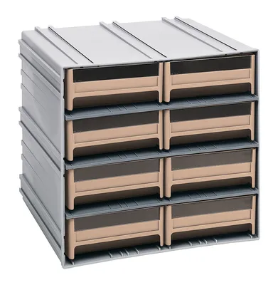 Quantum QIC-83IV Interlocking Storage Cabinets, 11-3/8"D x 11-3/4"W x 11"H, Gray