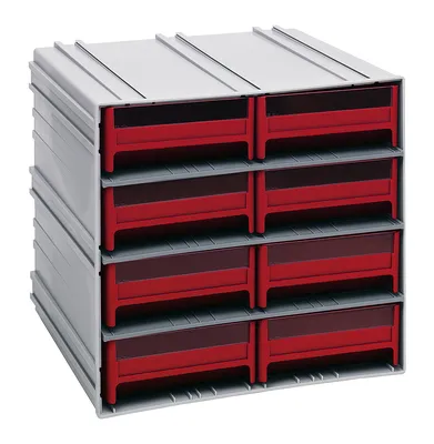 Quantum QIC-83RD Interlocking Storage Cabinets, 11-3/8"D x 11-3/4"W x 11"H, Gray