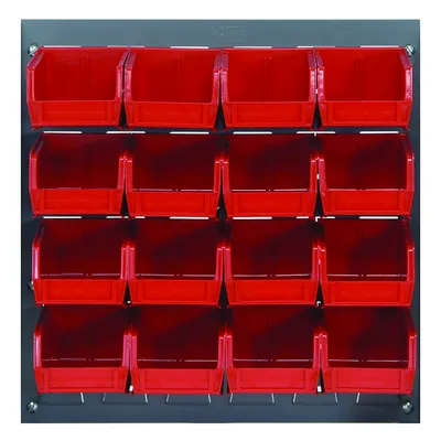 Quantum QLP-1819-210-16RD Wall Mounted Louvered Panel, 18"L x 6"D x 19"H, 175 lb capacity, Gray
