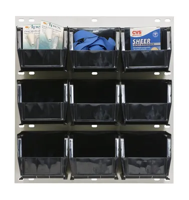 Quantum QLP-1819HC-230-9BK Wall Mounted Louvered Panel, 18"L x 11"D x 19"H, 175 lb capacity, Oyster White — in use