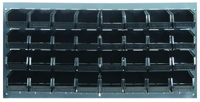 Quantum QLP-3619-210-32BK Wall Mounted Louvered Panel, 36"L x 6"D x 19"H, 200 lb capacity, Gray