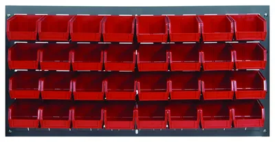 Quantum QLP-3619-210-32RD Wall Mounted Louvered Panel, 36"L x 6"D x 19"H, 200 lb capacity, Gray