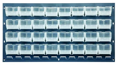 Quantum QLP-3619-210-32CL Wall Mounted Louvered Panel, 36"L x 6"D x 19"H, 200 lb capacity, Gray