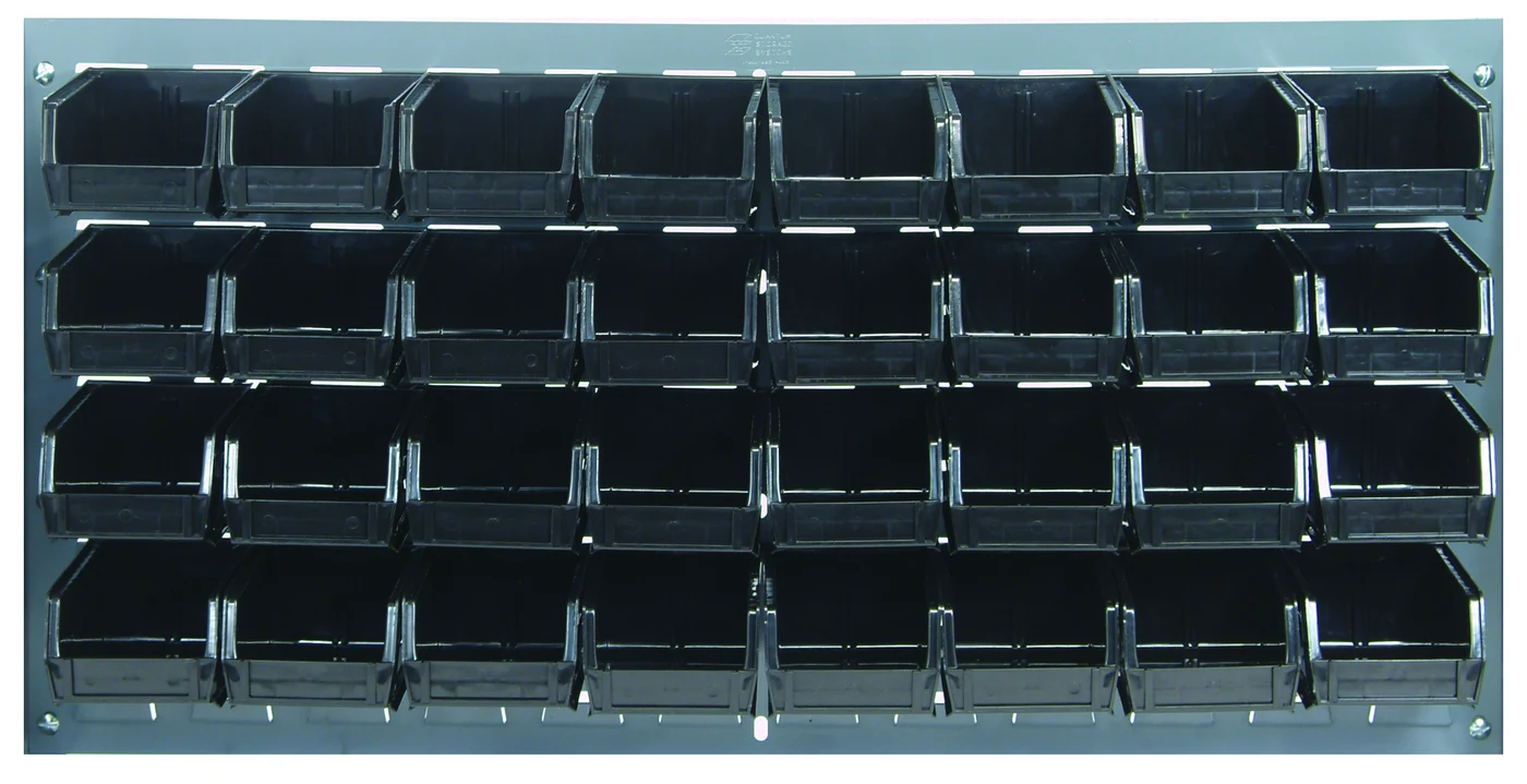 Quantum QLP-3619-220-32BK Wall Mounted Louvered Panel, 36"L x 8"D x 19"H, 200 lb capacity, Gray