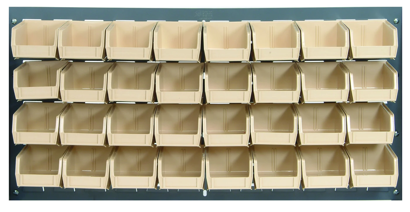 Quantum QLP-3619-220-32IV Wall Mounted Louvered Panel, 36"L x 8"D x 19"H, 200 lb capacity, Gray