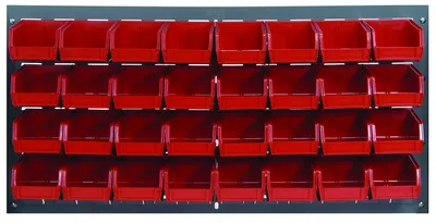 Quantum QLP-3619-220-32RD Wall Mounted Louvered Panel, 36"L x 8"D x 19"H, 200 lb capacity, Gray