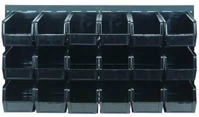 Quantum QLP-3619-230-18BK Wall Mounted Louvered Panel, 36"L x 11"D x 19"H, 200 lb capacity, Gray