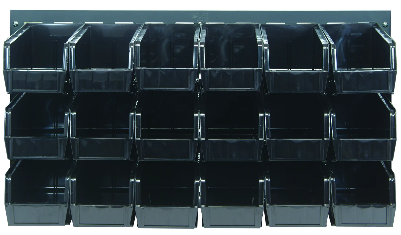 Quantum QLP-3619-230-18BK Wall Mounted Louvered Panel, 36"L x 11"D x 19"H, 200 lb capacity, Gray