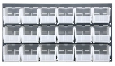 Quantum QLP-3619-230-18CL Wall Mounted Louvered Panel, 36"L x 11"D x 19"H, 200 lb capacity, Gray