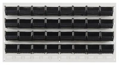 Quantum QLP-3619HC-210-32BK Wall Mounted Louvered Panel, 36"L x 6"D x 19"H, 200 lb capacity, Oyster White
