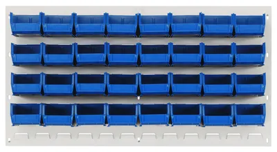 Quantum QLP-3619HC-210-32BL Wall Mounted Louvered Panel, 36"L x 6"D x 19"H, 200 lb capacity, Oyster White