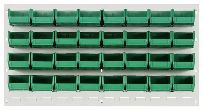 Quantum QLP-3619HC-210-32GN Wall Mounted Louvered Panel, 36"L x 6"D x 19"H, 200 lb capacity, Oyster White