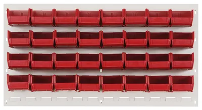 Quantum QLP-3619HC-210-32RD Wall Mounted Louvered Panel, 36"L x 6"D x 19"H, 200 lb capacity, Oyster White