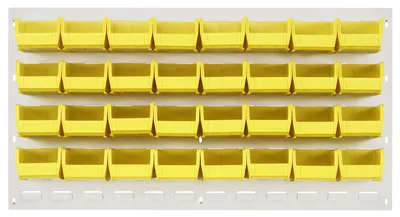 Quantum QLP-3619HC-210-32YL Wall Mounted Louvered Panel, 36"L x 6"D x 19"H, 200 lb capacity, Oyster White